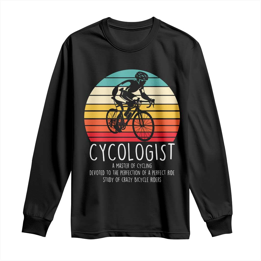 Cycologist Definition Long Sleeve Shirt Vintage Bicycle Rider Cycling Gift TS12 Black Print Your Wear