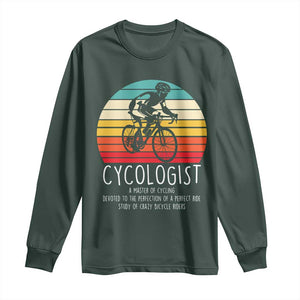 Cycologist Definition Long Sleeve Shirt Vintage Bicycle Rider Cycling Gift TS12 Dark Forest Green Print Your Wear