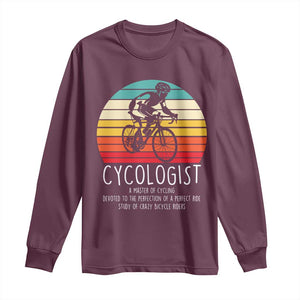 Cycologist Definition Long Sleeve Shirt Vintage Bicycle Rider Cycling Gift TS12 Maroon Print Your Wear