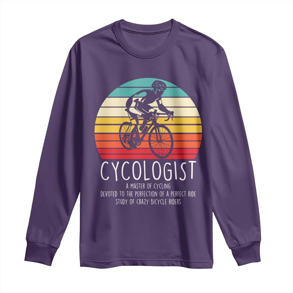 Cycologist Definition Long Sleeve Shirt Vintage Bicycle Rider Cycling Gift TS12 Purple Print Your Wear