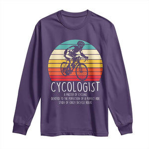 Cycologist Definition Long Sleeve Shirt Vintage Bicycle Rider Cycling Gift TS12 Purple Print Your Wear