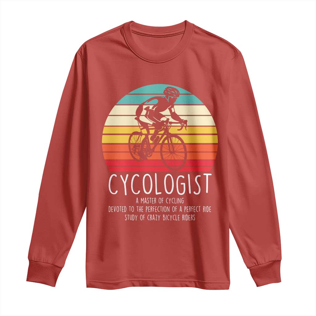 Cycologist Definition Long Sleeve Shirt Vintage Bicycle Rider Cycling Gift TS12 Red Print Your Wear
