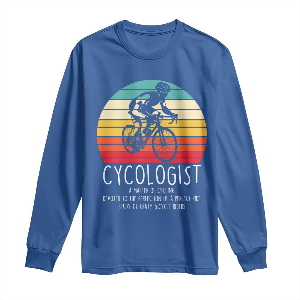 Cycologist Definition Long Sleeve Shirt Vintage Bicycle Rider Cycling Gift TS12 Royal Blue Print Your Wear