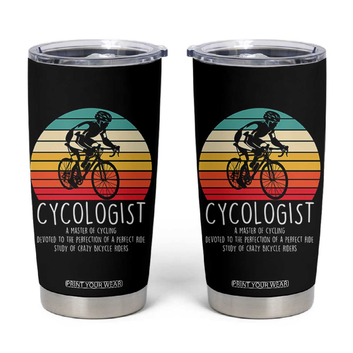 Cycologist Definition Tumbler Cup Vintage Bicycle Rider Cycling Gift TS12 Black Print Your Wear