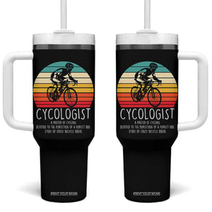 Cycologist Definition Tumbler With Handle Vintage Bicycle Rider Cycling Gift TS12 One Size: 40 oz Black Print Your Wear