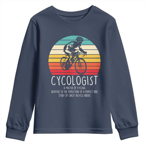 Cycologist Definition Youth Sweatshirt Vintage Bicycle Rider Cycling Gift TS12 Navy Print Your Wear