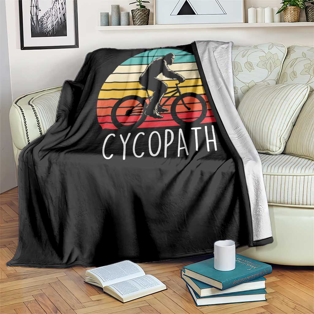 Cycopath Bigfoot Riding Bike Throw Blanket Funny Bigfoot Cyclist Bicycle Gift TS12 Print Your Wear