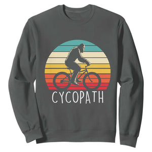 Cycopath Bigfoot Riding Bike Sweatshirt Funny Bigfoot Cyclist Bicycle Gift TS12 Dark Heather Print Your Wear
