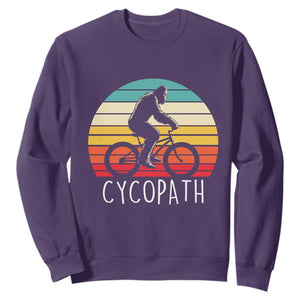 Cycopath Bigfoot Riding Bike Sweatshirt Funny Bigfoot Cyclist Bicycle Gift TS12 Purple Print Your Wear