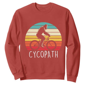 Cycopath Bigfoot Riding Bike Sweatshirt Funny Bigfoot Cyclist Bicycle Gift TS12 Red Print Your Wear