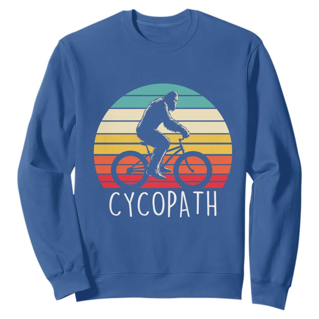 Cycopath Bigfoot Riding Bike Sweatshirt Funny Bigfoot Cyclist Bicycle Gift TS12 Royal Blue Print Your Wear