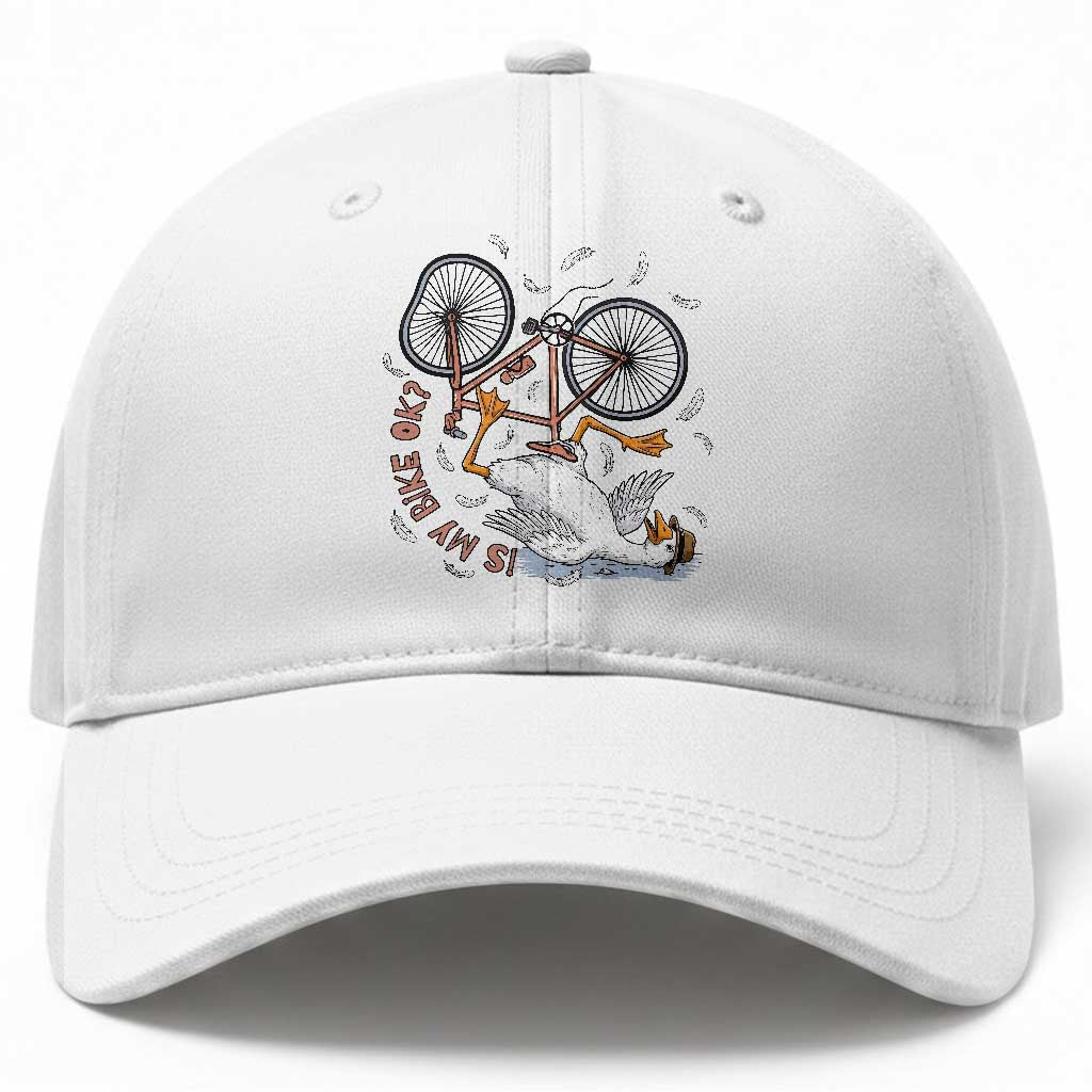 Funny Bike Crash Cycling Goose Lover Baseball Cap Is My Bike OK TS12 Print Your Wear