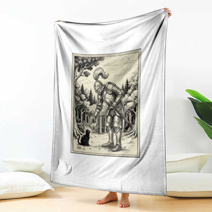 Funny Medieval Knight Boop Black Cat Throw Blanket Renaissance Fantasy Cat Lover TS12 Print Your Wear