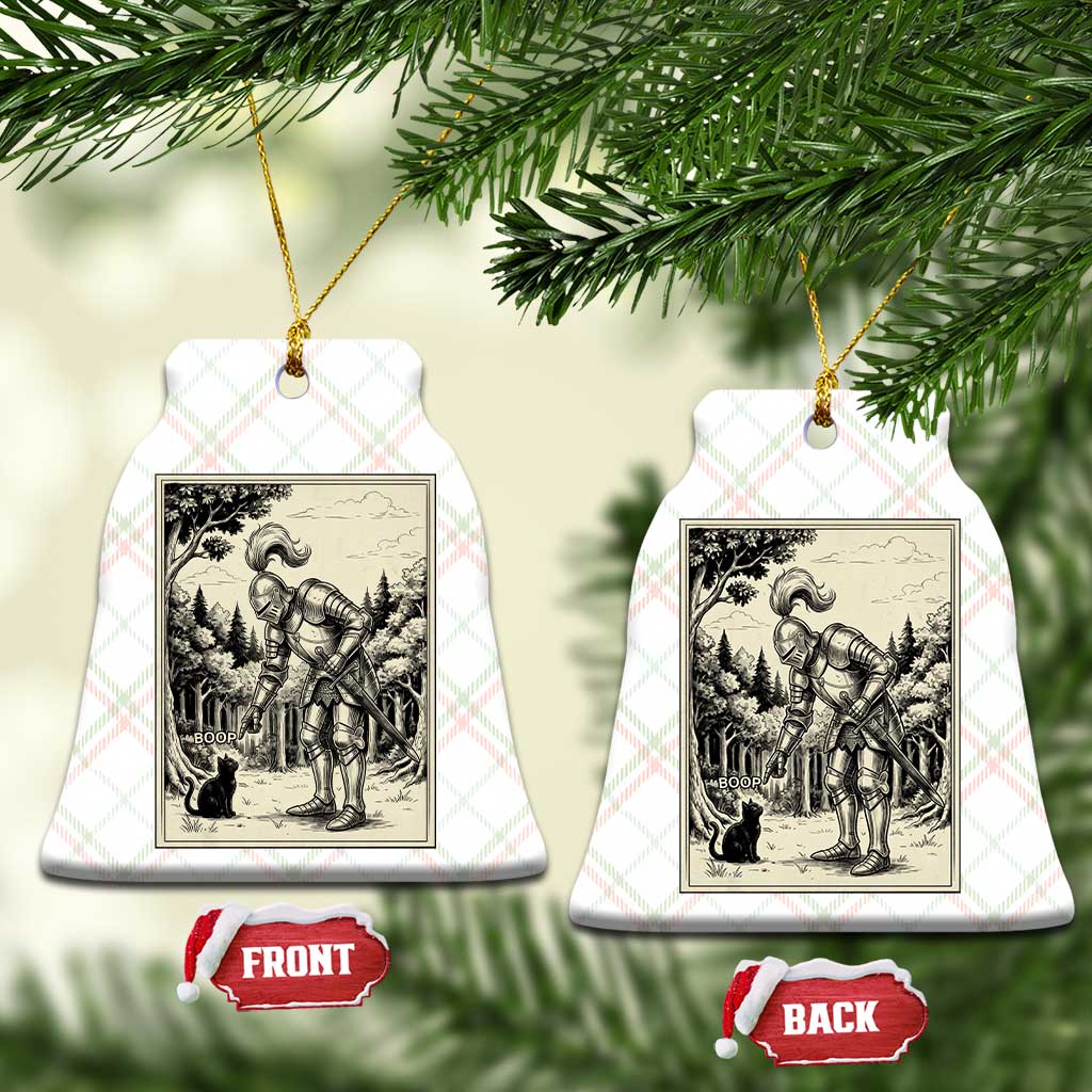 Funny Medieval Knight Boop Black Cat Ceramic Ornament Renaissance Fantasy Cat Lover TS12 Print Your Wear