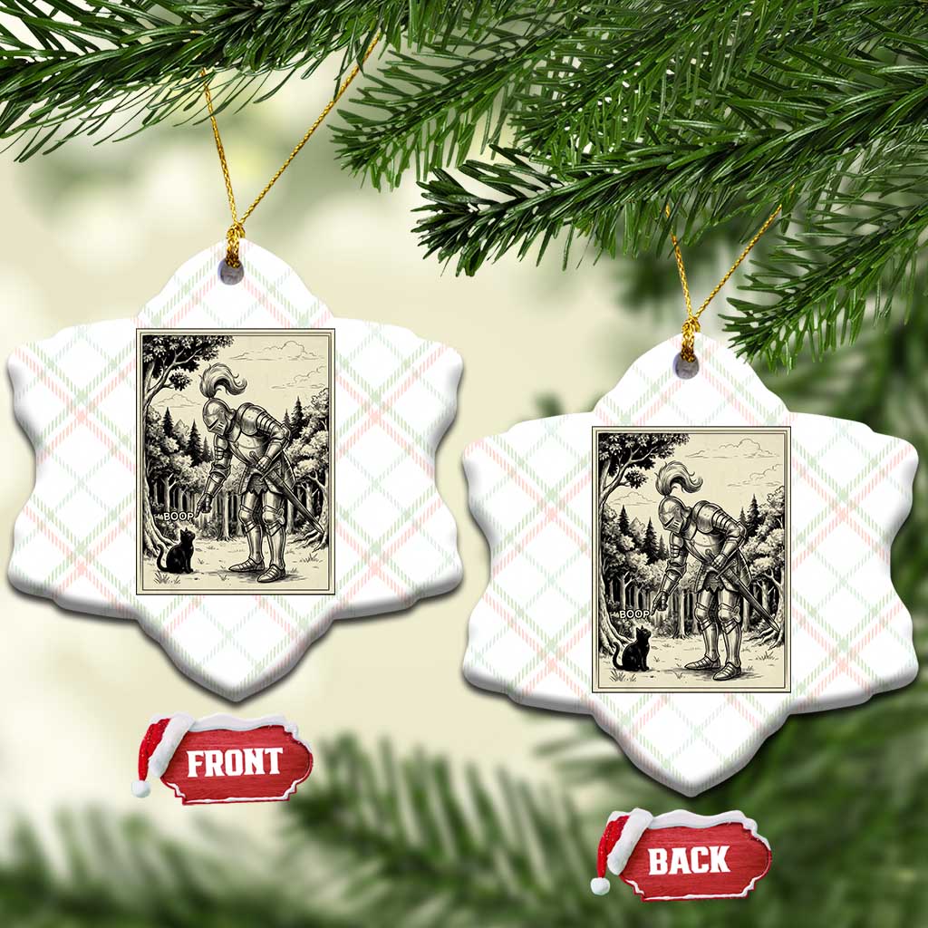 Funny Medieval Knight Boop Black Cat Ceramic Ornament Renaissance Fantasy Cat Lover TS12 Print Your Wear