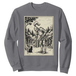 Funny Medieval Knight Boop Black Cat Sweatshirt Renaissance Fantasy Cat Lover TS12 Charcoal Print Your Wear
