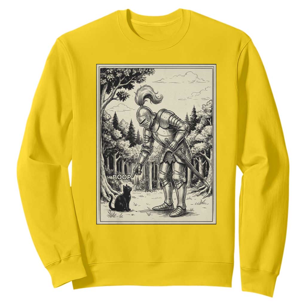 Funny Medieval Knight Boop Black Cat Sweatshirt Renaissance Fantasy Cat Lover TS12 Daisy Print Your Wear