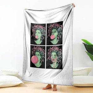 Funny Medusa Blowing Bubble Gum Throw Blanket Greek Mythology Pop Art Gift TS12 Print Your Wear