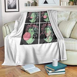 Funny Medusa Blowing Bubble Gum Throw Blanket Greek Mythology Pop Art Gift TS12 Print Your Wear