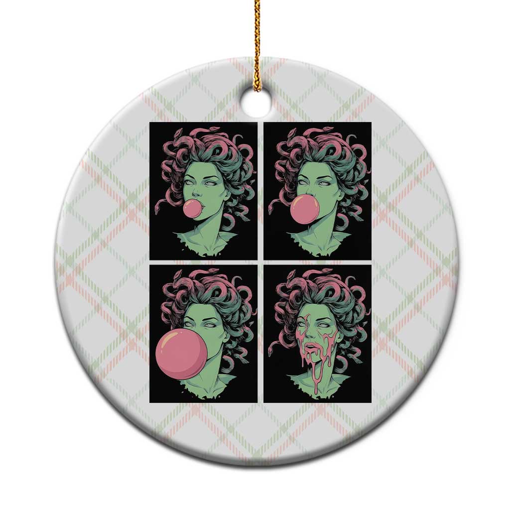 Funny Medusa Blowing Bubble Gum Ceramic Ornament Greek Mythology Pop Art Gift TS12 1pc Christmas Plaid Print Your Wear