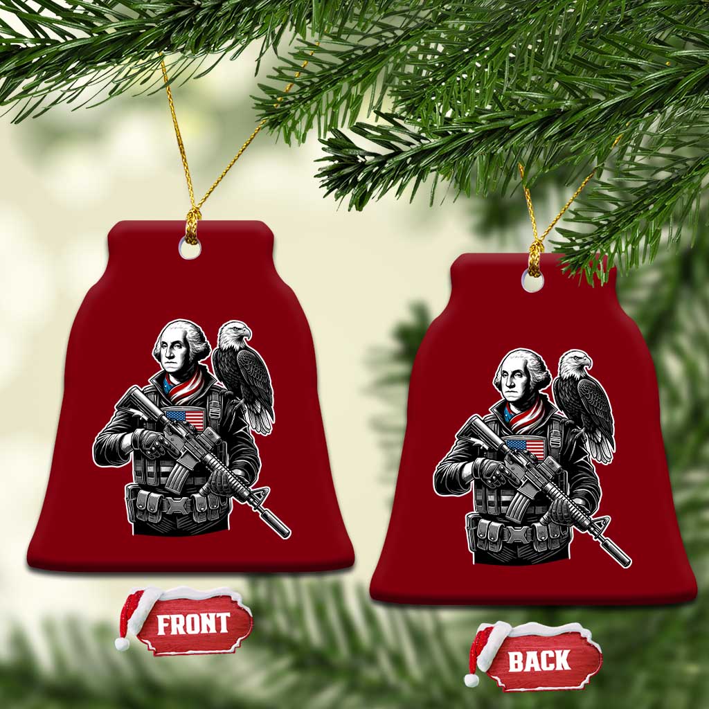 George Washington Tactical Soldier Ceramic Ornament Military Patriot Bald Eagle USA Flag Gift TS12 Print Your Wear