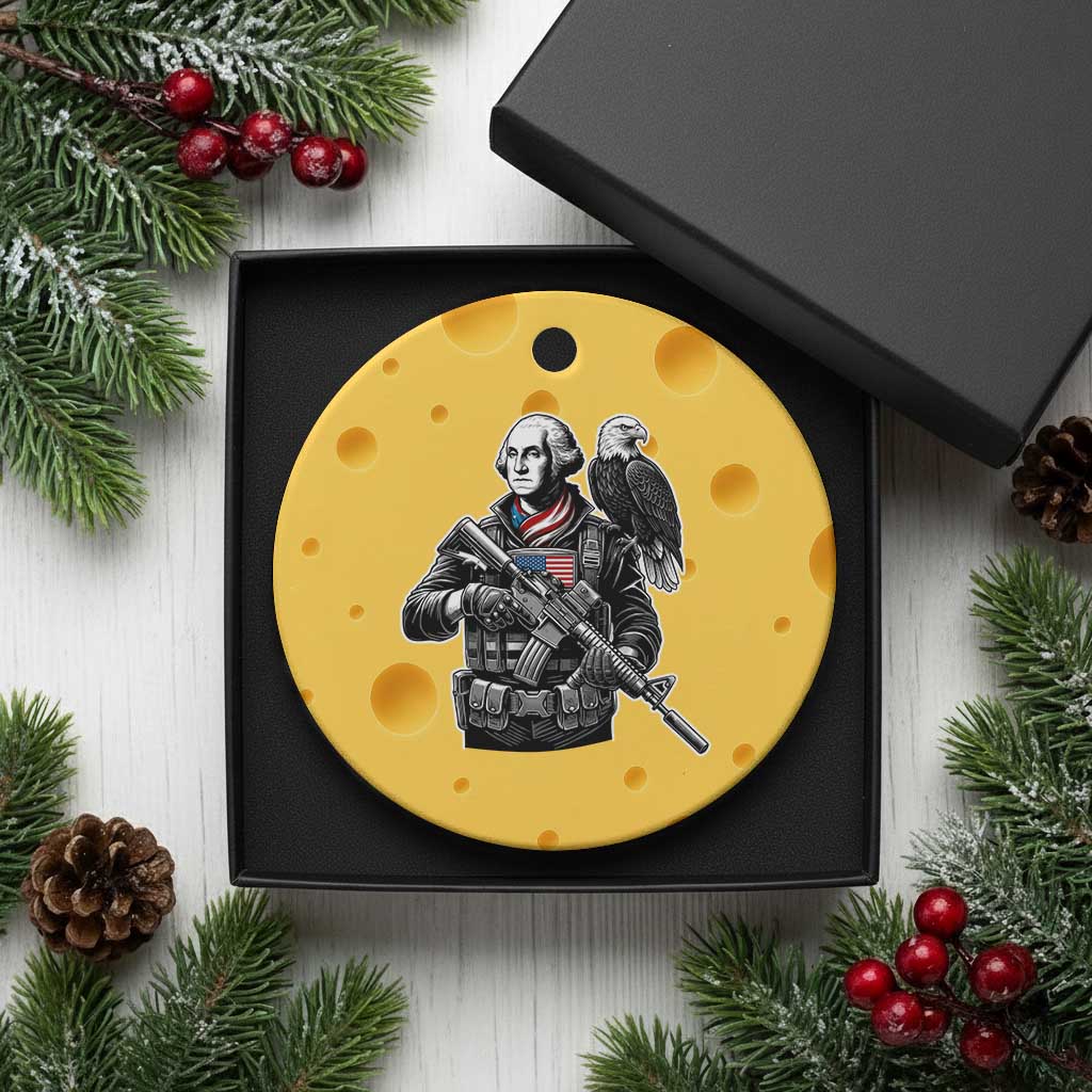 George Washington Tactical Soldier Ceramic Ornament Military Patriot Bald Eagle USA Flag Gift TS12 1pc Yellow Cheese Print Your Wear