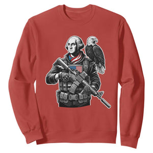George Washington Tactical Soldier Sweatshirt Military Patriot Bald Eagle USA Flag Gift TS12 Red Print Your Wear