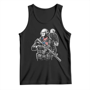 George Washington Tactical Soldier Tank Top Military Patriot Bald Eagle USA Flag Gift TS12 Black Print Your Wear