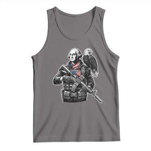 George Washington Tactical Soldier Tank Top Military Patriot Bald Eagle USA Flag Gift TS12 Deep Heather Print Your Wear