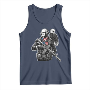 George Washington Tactical Soldier Tank Top Military Patriot Bald Eagle USA Flag Gift TS12 Navy Print Your Wear
