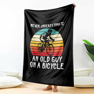 Never Underestimate An Old Guy On A Bicycle Throw Blanket Cycling Lover Gift TS12 Print Your Wear