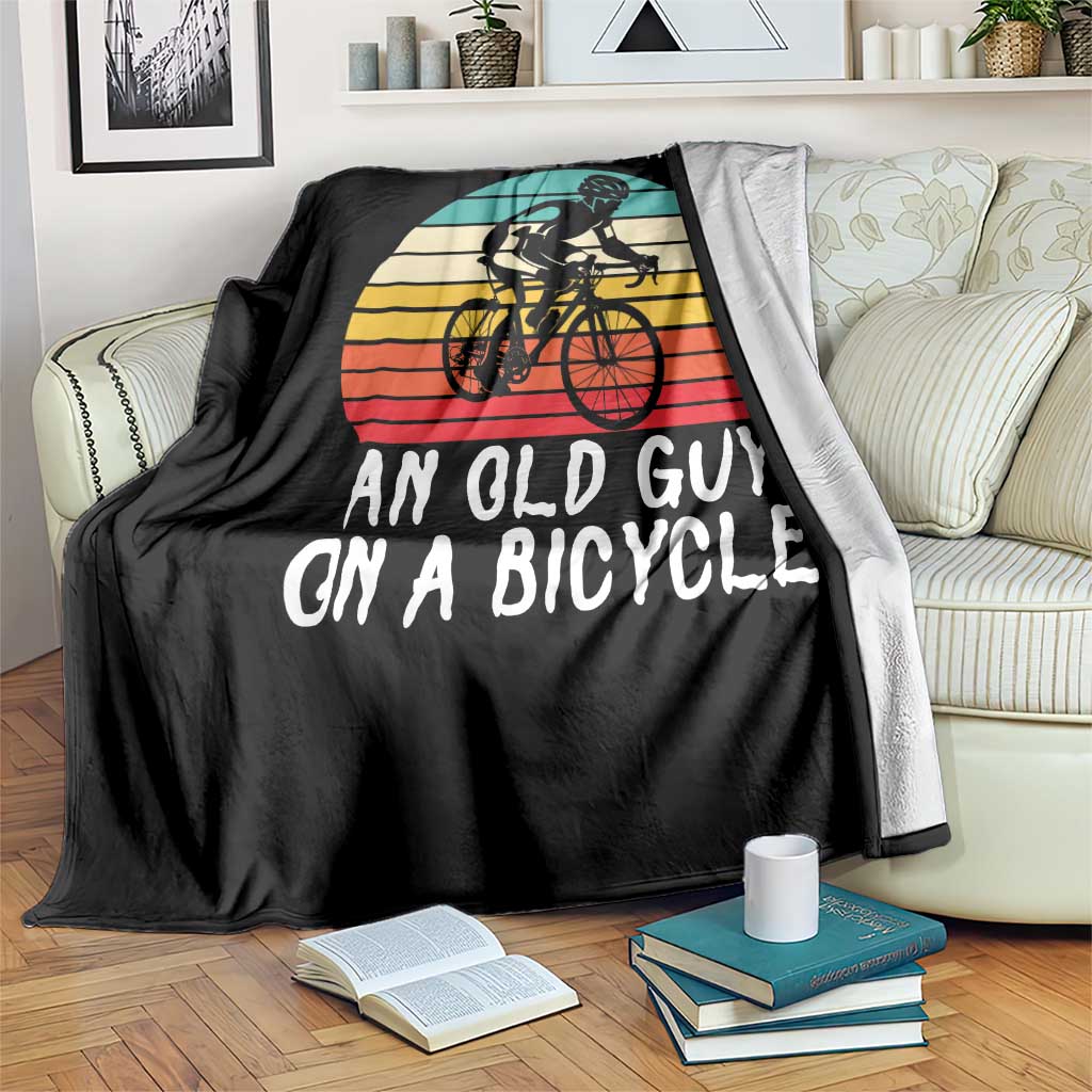 Never Underestimate An Old Guy On A Bicycle Throw Blanket Cycling Lover Gift TS12 Print Your Wear