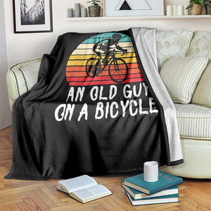 Never Underestimate An Old Guy On A Bicycle Throw Blanket Cycling Lover Gift TS12 Print Your Wear