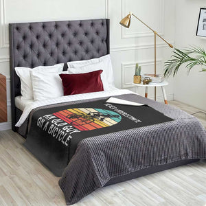 Never Underestimate An Old Guy On A Bicycle Throw Blanket Cycling Lover Gift TS12 Print Your Wear