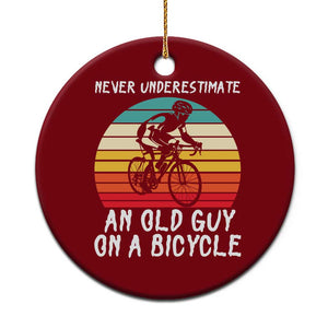Never Underestimate An Old Guy On A Bicycle Ceramic Ornament Cycling Lover Gift TS12 1pc Red Print Your Wear