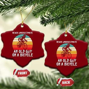 Never Underestimate An Old Guy On A Bicycle Ceramic Ornament Cycling Lover Gift TS12 Print Your Wear