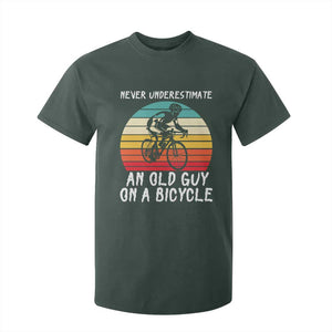 Never Underestimate An Old Guy On A Bicycle T Shirt For Kid Cycling Lover Gift TS12 Dark Forest Green Print Your Wear