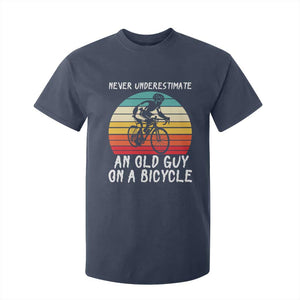 Never Underestimate An Old Guy On A Bicycle T Shirt For Kid Cycling Lover Gift TS12 Navy Print Your Wear