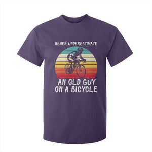 Never Underestimate An Old Guy On A Bicycle T Shirt For Kid Cycling Lover Gift TS12 Purple Print Your Wear