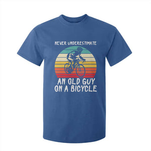 Never Underestimate An Old Guy On A Bicycle T Shirt For Kid Cycling Lover Gift TS12 Royal Blue Print Your Wear