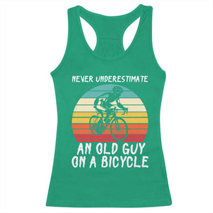 Never Underestimate An Old Guy On A Bicycle Racerback Tank Top Cycling Lover Gift TS12 Irish Green Print Your Wear