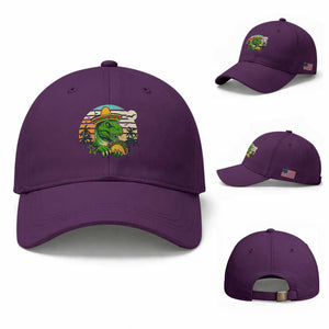 Funny Tacos Dinosaur Baseball Cap Mexican Food Lover Gift TS12 Baseball Cap Universal Fit Purple Print Your Wear