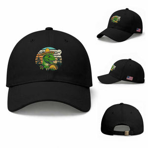 Funny Tacos Dinosaur Baseball Cap Mexican Food Lover Gift TS12 Baseball Cap Universal Fit Black Print Your Wear