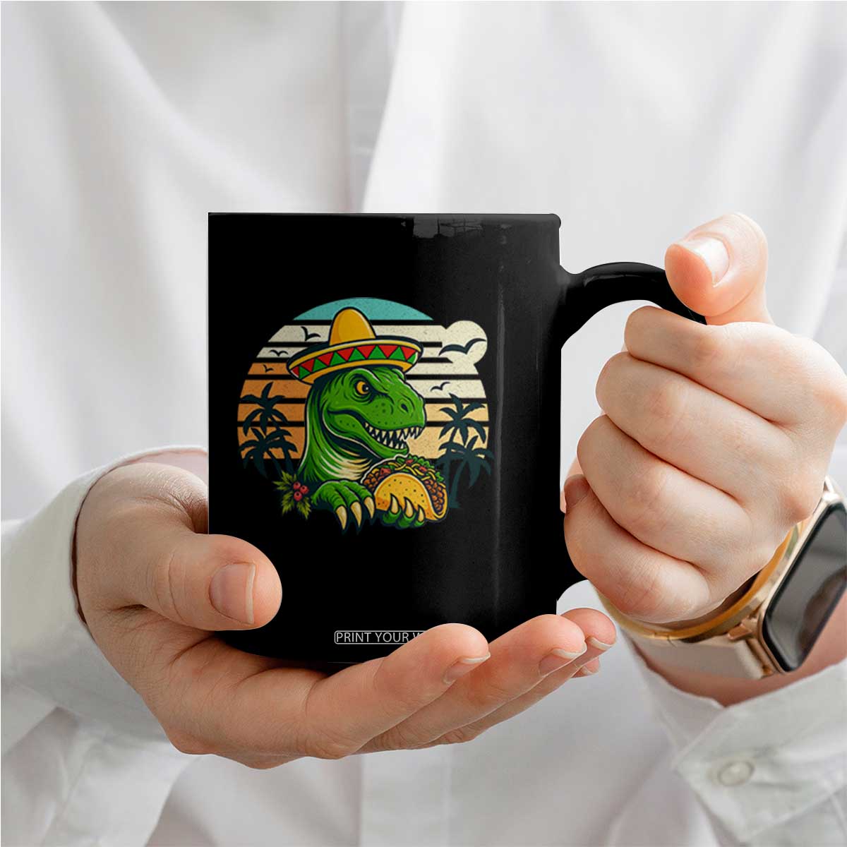Funny Tacos Dinosaur Coffee Mug Mexican Food Lover Gift TS12 Print Your Wear