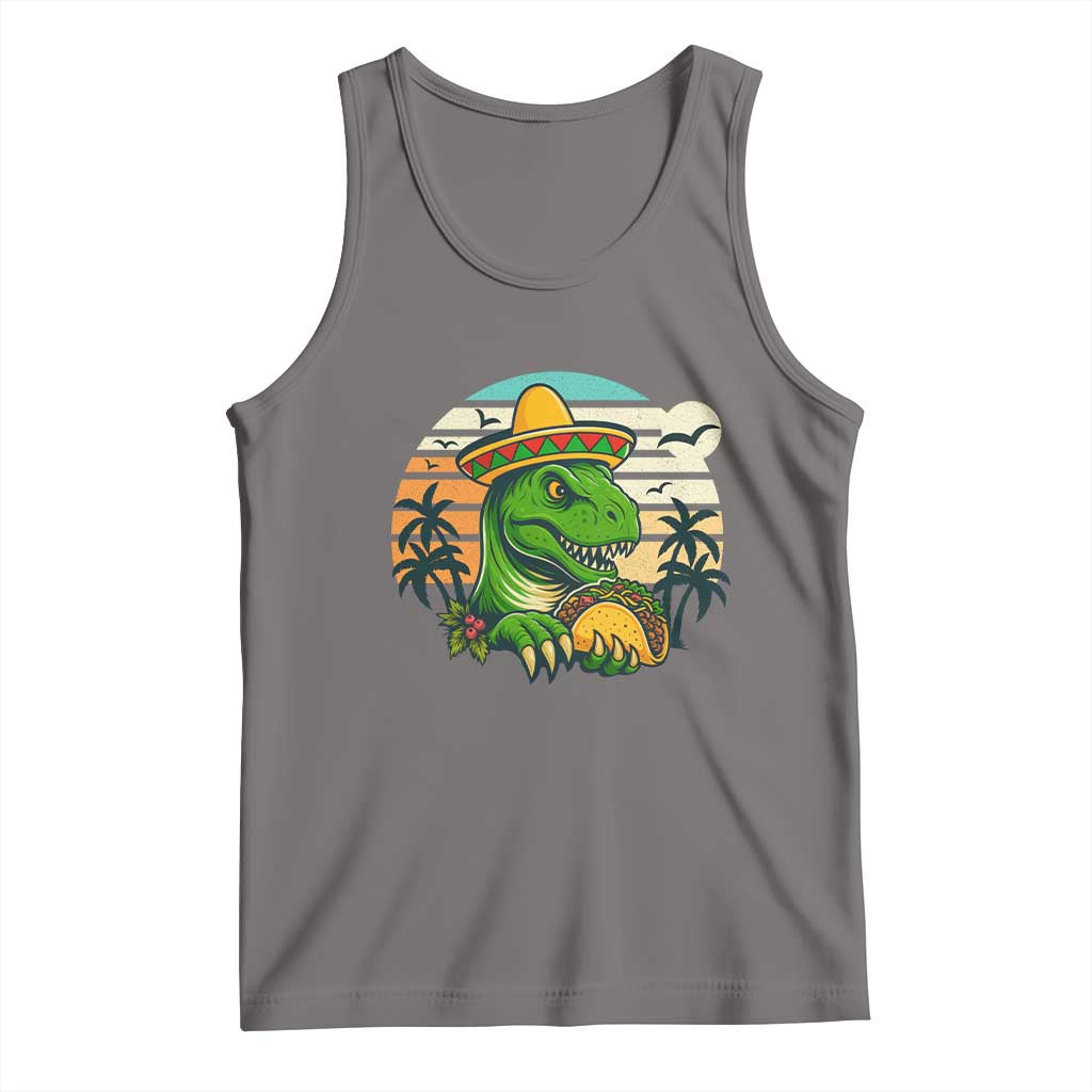 Funny Tacos Dinosaur Tank Top Mexican Food Lover Gift TS12 Deep Heather Print Your Wear