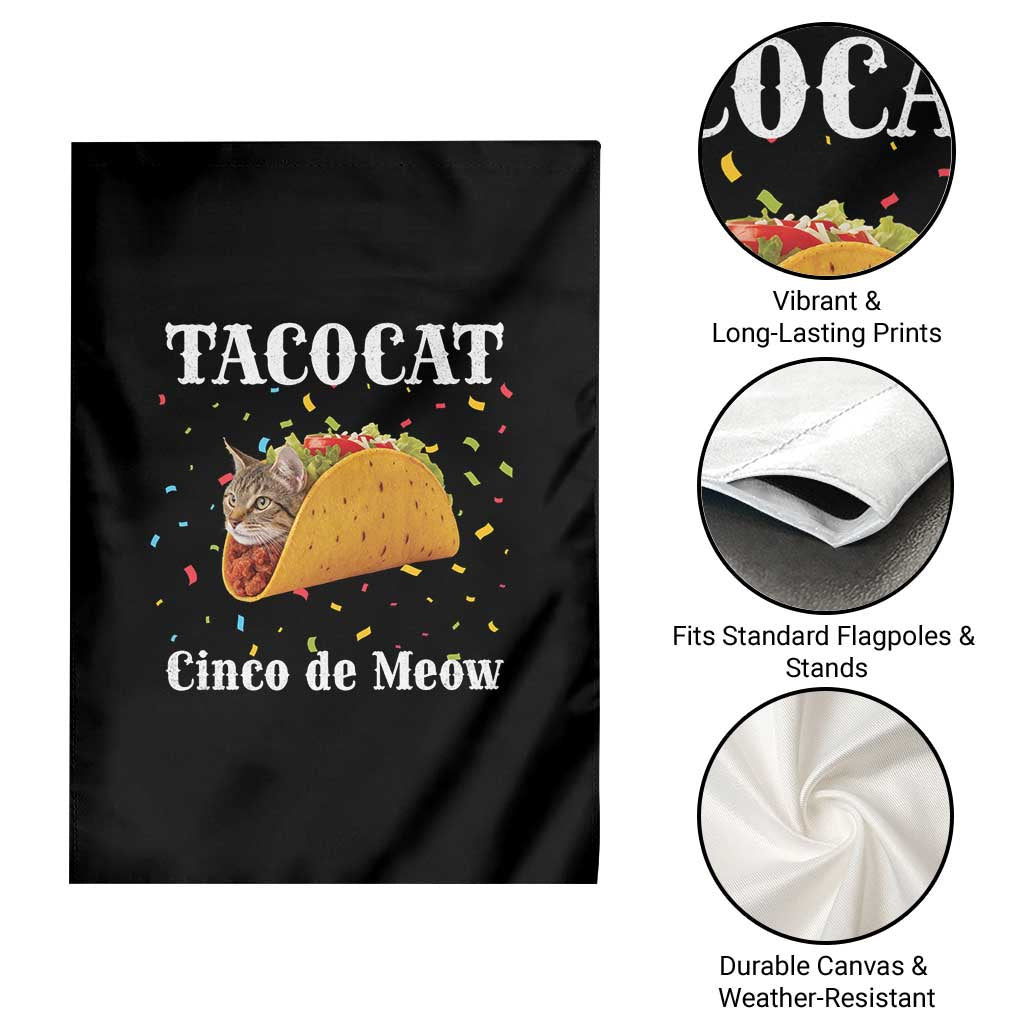 Funny Taco Cat Cinco De Meow Garden Flag Mexican Food Lover Gift TS12 Print Your Wear