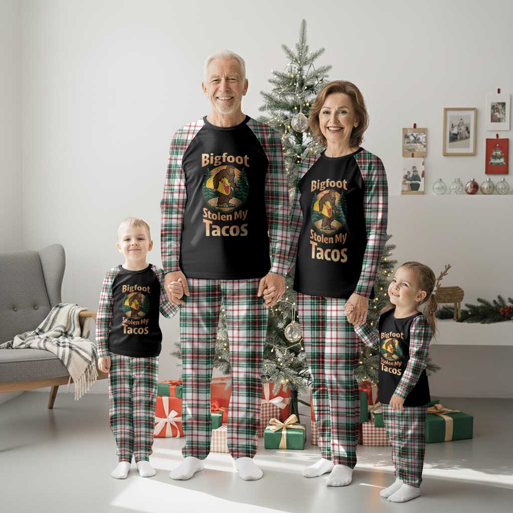 Funny Bigfoot Stole My Tacos Plaid Pajama Set Sasquatch Taco Lover TS12 Christmas Plaid Print Your Wear