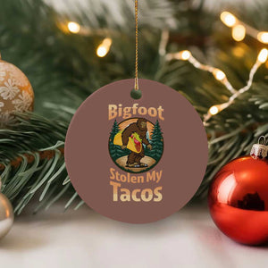 Funny Bigfoot Stole My Tacos Ceramic Ornament Sasquatch Taco Lover TS12 1pc Mocha Print Your Wear