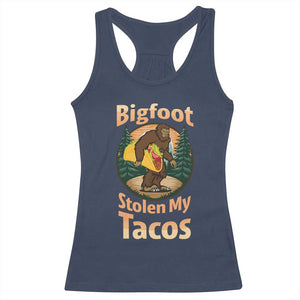Funny Bigfoot Stole My Tacos Racerback Tank Top Sasquatch Taco Lover TS12 Navy Print Your Wear