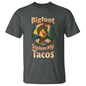 Funny Bigfoot Stole My Tacos T Shirt Sasquatch Taco Lover TS12 Dark Heather Print Your Wear